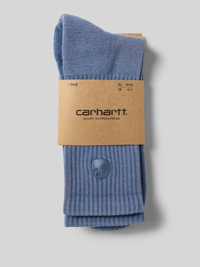 Carhartt Work In Progress Socken mit Label-Stitching Modell 'Hudson' Bleu 3