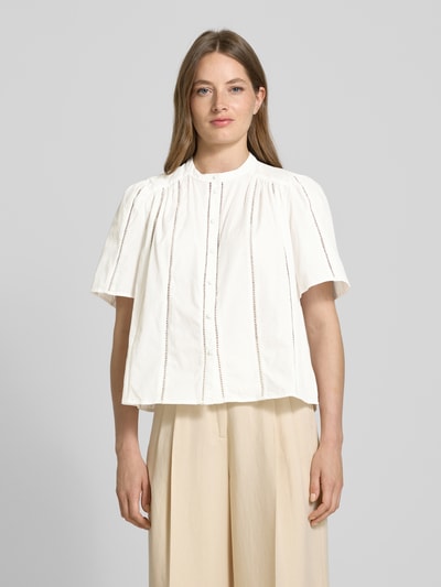 YAS Regular fit blouse met opstaande kraag, model 'GUNIA' Wit - 4