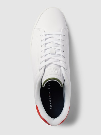 Tommy Hilfiger Sneaker van leer met contrastgarnering Wit - 5