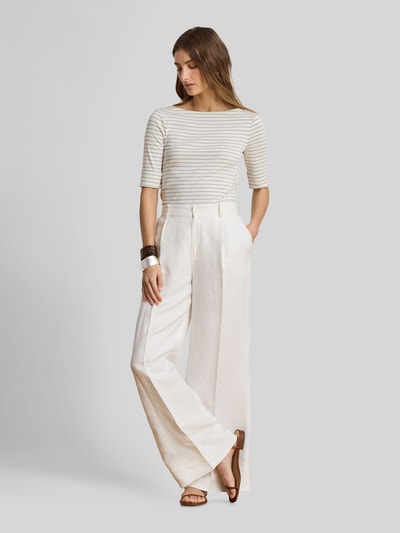 Lauren Ralph Lauren regular fit T-shirt van katoenmix Ecru - 1