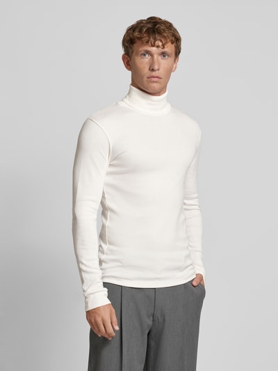 Marc O'Polo Regular fit turtleneck met mouwboordjes Offwhite - 4