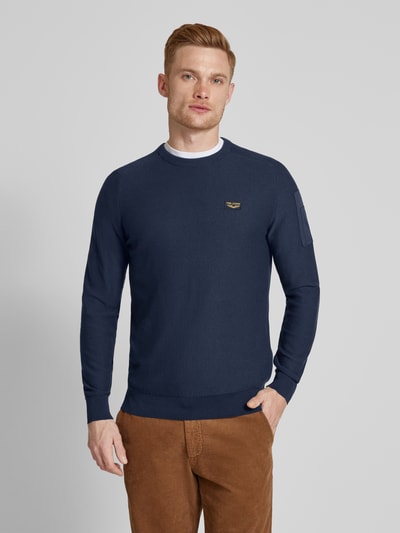 PME Legend Strickpullover mit Label-Detail Marine 4