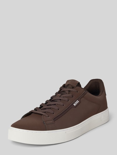 BOSS Sneakers met labelprint Middenbruin - 1