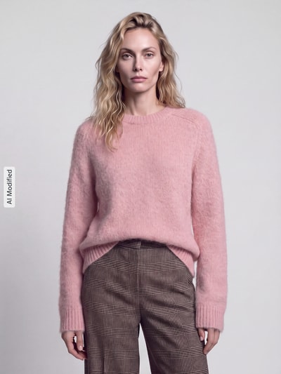 Jake*s Casual Regular fit pullover met wol Roze - 4