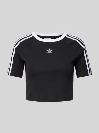 adidas Originals Cropped T-Shirt mit Label-Print Black 2