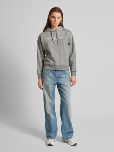 Tommy Hilfiger Hoodie met labelstitching Lichtgrijs - 1