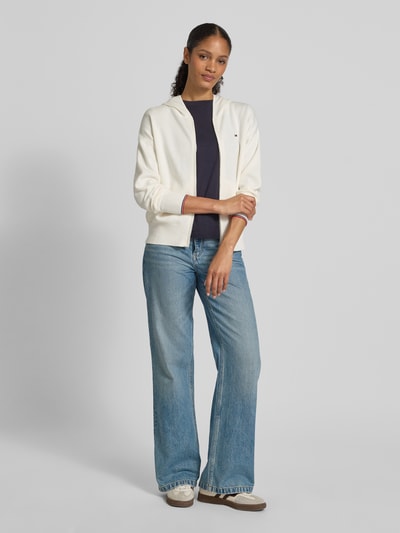 Tommy Hilfiger Regular fit cardigan van katoenmix Ecru - 1