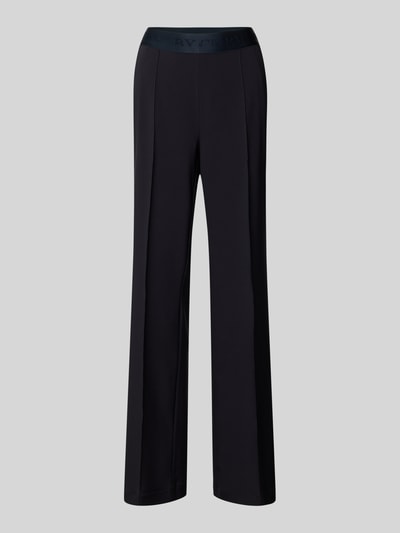 Cambio Wide leg comfortbroek met vaste persplooien Marineblauw - 2