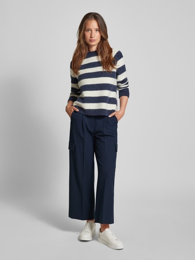 Luisa Cerano Stoffen broek met persplooien Marineblauw - 1