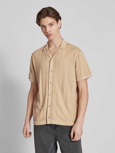 Jack & Jones Koszula casualowa o kroju regular fit z imitacji dzianiny Beżowy 4