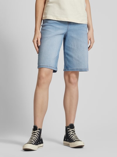 Noisy May High Waist Jeansshorts in unifarbenem Design Modell 'LIRA' Hellblau 4