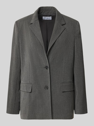 Jake*s Collection Regular Fit Kurzblazer mit Schulterpolstern Dunkelgrau 2