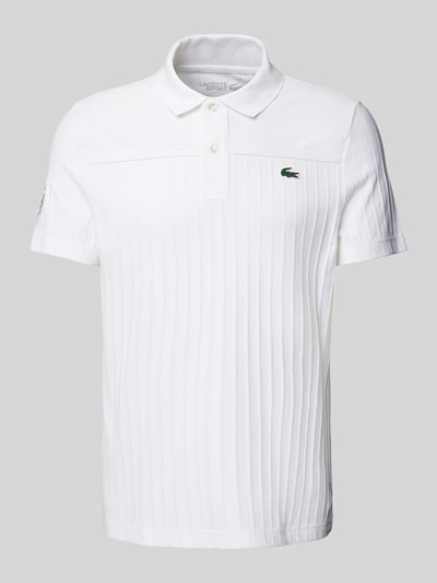 Lacoste Koszulka polo z detalem z logo Złamany biały 2