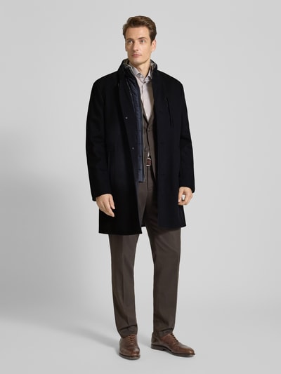 Roy Robson Lange jas met opstaande kraag en steekzakken Marineblauw - 1