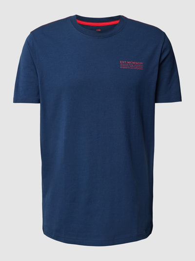 Christian Berg Men T-shirt met labelprint Donkerblauw - 2