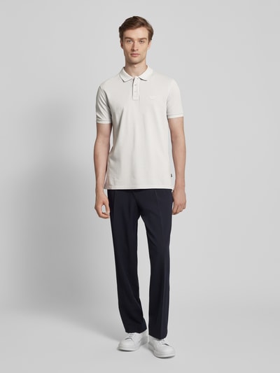 JOOP! Jeans Regular fit poloshirt met labelstitching, model 'Ambrosio' Lichtgrijs - 1