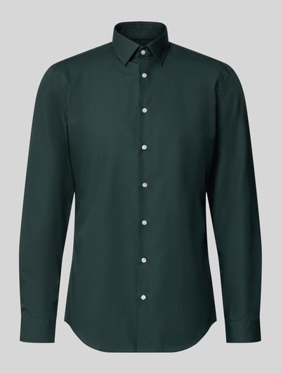 Jake*s Koszula o kroju slim fit biznes z kołnierzykiem typu kent Ciemnozielony 1