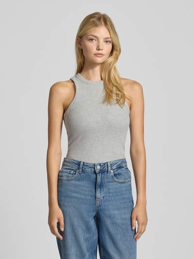 JJXX Top z dodatkiem wiskozy model ‘FOREST’ Jasnoszary melanż 4