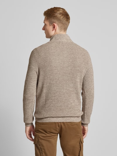 camel active Strickpullover mit gerippten Abschlüssen Sand 5