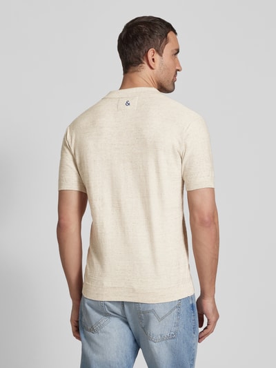 Colours & Sons Regular Fit Poloshirt mit V-Ausschnitt Beige 5