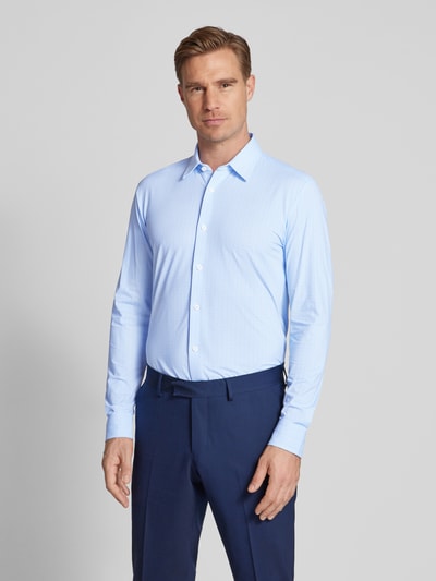 BOSS Koszula casualowa o kroju slim fit z kołnierzykiem typu kent model ‘Roan’ Błękitny 4