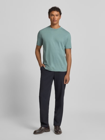 Emporio Armani T-Shirt mit geripptem Rundhalsausschnitt Tuerkis 1