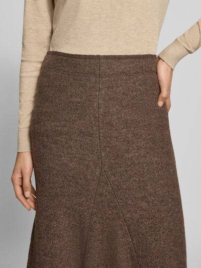 Christian Berg Woman Midirock aus Viskose-Woll-Mix Taupe 3
