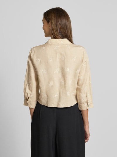 s.Oliver BLACK LABEL Bluzka o kroju regular fit z wyhaftowanym motywem Piaskowy 5