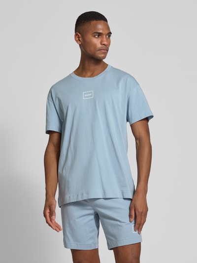 HUGO T-Shirt mit Label-Print Blau 4