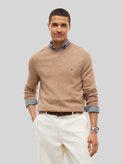 Tommy Hilfiger Regular Fit Pullover aus Lammwoll-Mix Camel 4