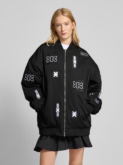 Karo Kauer Bomberjacke mit Label-Patches Black 4