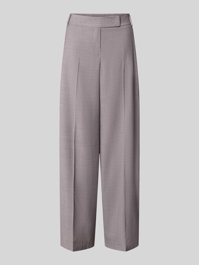 Produktfoto, Wide Fit broek uit zuivere scheerwol met persplooien van windsor, grijs, rechte pijpen, Achterzakken, haak- en ritssluiting, Bandwijdte maat 36: 40 cm, Binnenbeenlengte maat 36: 84 cm