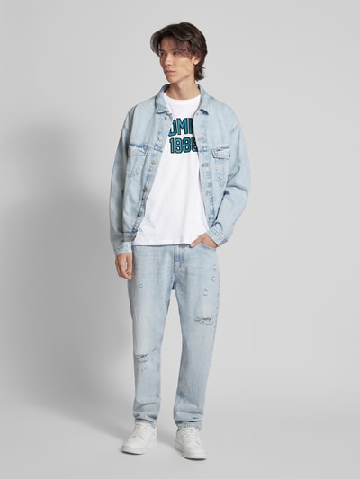 Tommy Jeans T-Shirt mit Label-Print Weiss 1