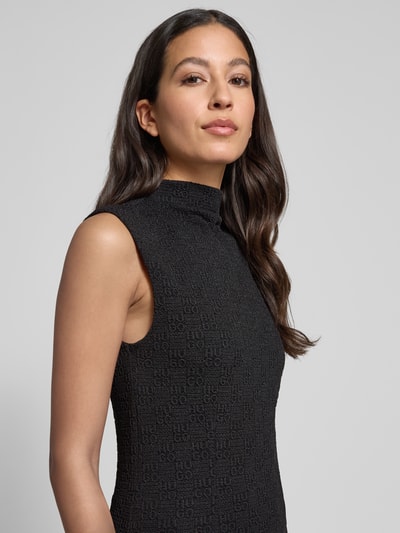 HUGO Figurbetontes Midikleid mit Schimmernd-Optik Modell 'NAIRED' Black 3