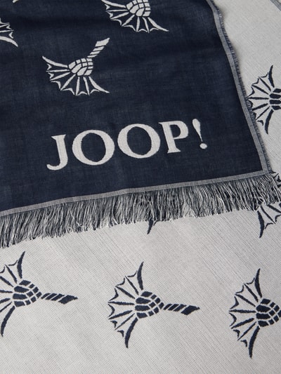 JOOP! Collection Szal z detalami z logo model ‘Feris’ Granatowy 2