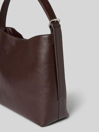 MANGO Handtasche in Leder-Optik Dunkelbraun 3