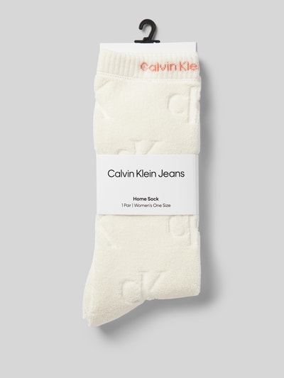 Calvin Klein Jeans Skarpety z detalami z logo Złamany biały 3