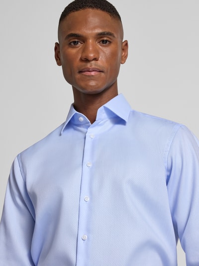 Christian Berg Men Regular Fit Business-Hemd aus reiner Baumwolle mit Kentkragen Bleu 3