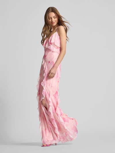Jake*s Cocktail Abendkleid mit Volants Hellrosa Melange 1