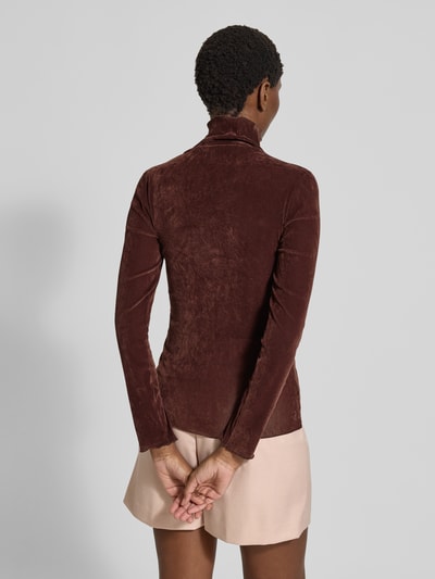Luisa Cerano Longsleeve mit Stehkragen Dunkelbraun 5