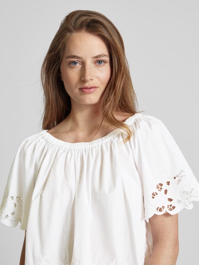 Lauren Ralph Lauren Bluzka z obszyciem koronką model ‘LELAIF’ Biały 3