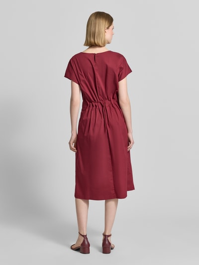 Christian Berg Woman Selection Midijurk met ronde hals en draperieën Bordeaux - 5