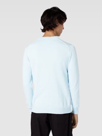 Calvin Klein Jeans Strickpullover mit Label-Print Modell 'INSTITUTIONAL ESSENTIALS' Hellblau 5