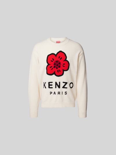 Kenzo Pullover mit Label-Print Offwhite 1