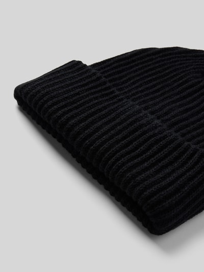 Pieces Czapka beanie z prążowanej dzianiny z brzegiem model ‘HEXO’ Czarny 2