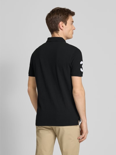 Polo Ralph Lauren Custom Slim Fit Poloshirt mit Logo-Stitching BLACK 5