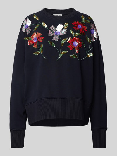 Essentiel Sweatshirt met ribboorden Marineblauw - 2