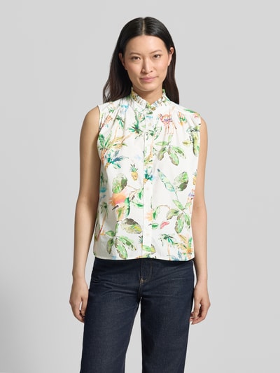 Emily Van den Bergh Bluse mit Rüschenkragen und Knopfleiste Offwhite 4