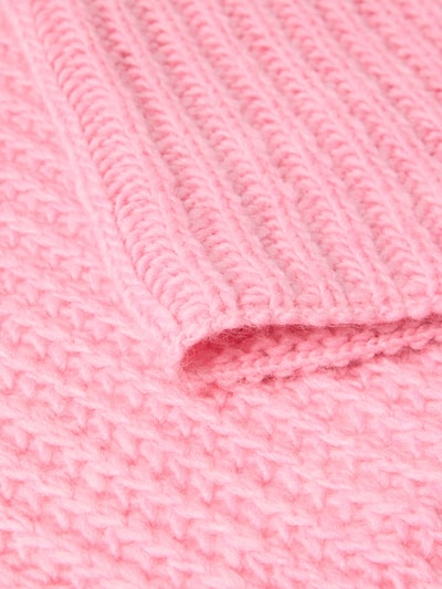 Produktfoto, rechteckiger 'Schal aus Baumwoll-Mix mit Leinen-Anteil Modell CYROW' von American Vintage in Rosa, Strick-Optik, Nahaufnahme Textur