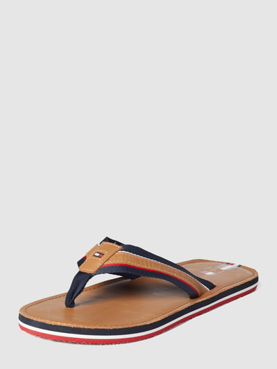 Tommy Hilfiger Teenslippers van leer met logodetails Cognac - 2